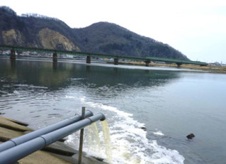 Figure 12.(b) Discharging treated waste water to Kitagami River, Miyagi(21)